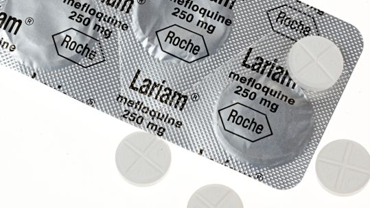 DXC3FK Lariam antimalarial tablets with mefloquine active ingredient 260214 CREDIT Alamy Stock Photo