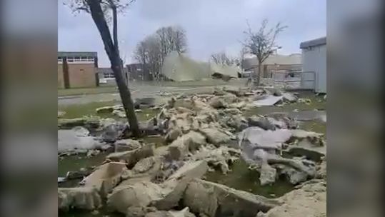 Damage caused by Storm Eunice