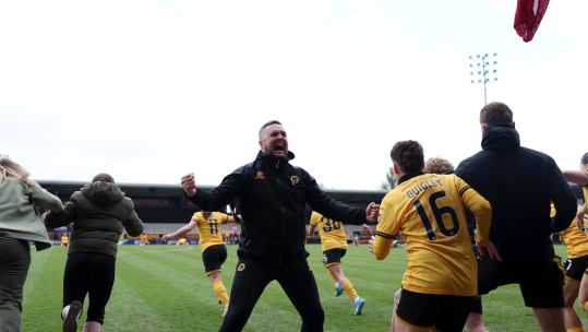 Dan McNamara celebrates Wolves promotion 2 CREDIT Wolves Women.jpg