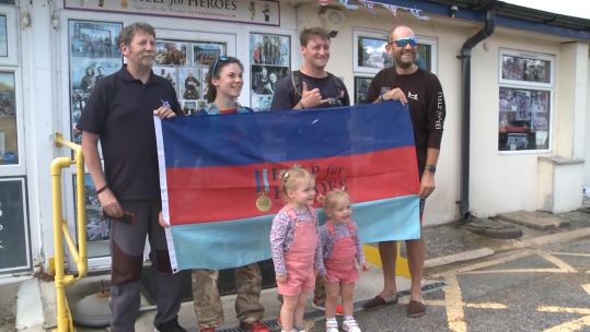 Darren Hardy completes first of two gruelling challenges for charity in Tidworth 250820 CREDIT BFBS
