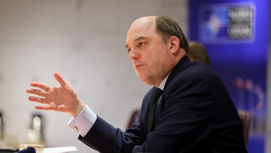 Defence Secretary Ben Wallace during meeting with UK ambassador to NATO at NATO HQ amid Russia invasion threat to Ukraine