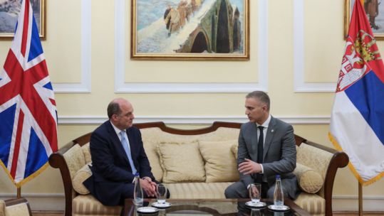 Defence Secretary Ben Wallace meets with his Serbian counterpart in Belgrade where they discussed enhanced defence cooperation (Picture: MOD).