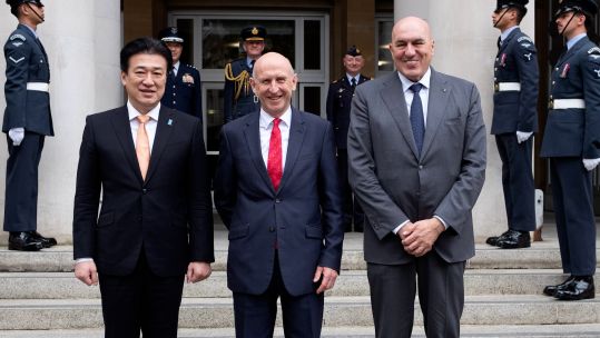 Defence Secretary John Healey met his Japanese and Italian counterparts, Minoru Kihara and Guido Crosetto, in London