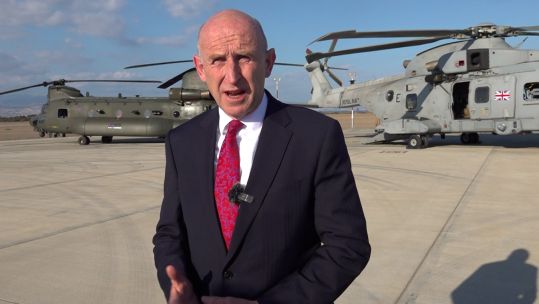 Defence Secretary John Healey speaking after the RAF helped defend Israel from an Iranian missile attack