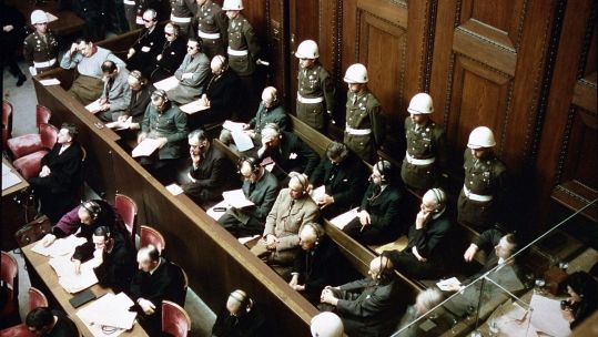 Defendants at Nuremberg Trial.  