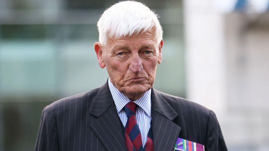 Dennis Hutchings, 80, arrives at Laganside Courts, Belfast (Picture: PA Alamy).