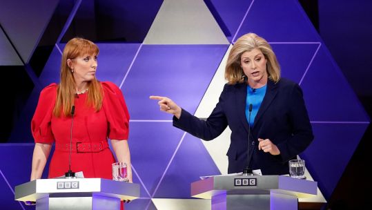 Deputy Labour leader Angela Rayner (left) and Commons Leader Penny Mordaunt take part in the BBC Election Debate