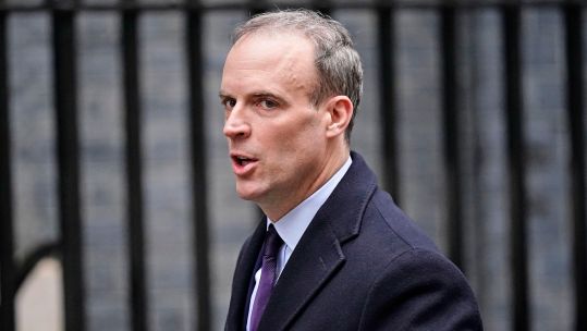 Deputy Prime Minister Dominic Raab arrives in Downing Street, London, ahead of the government's weekly Cabinet meeting 071221 CREDIT PA, ALAMY