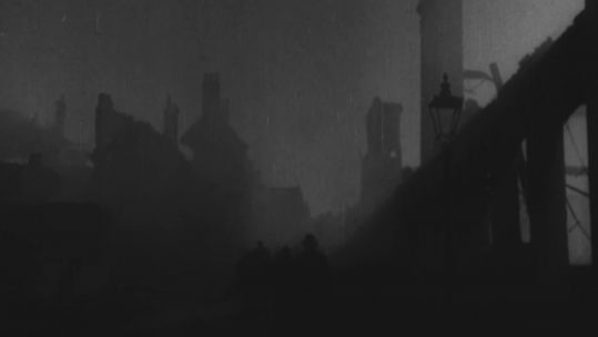 Destroyed buildings and smoke during the Coventry Blitz 1940 141140 CREDIT National Archives and Records Administration
