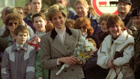 Princess Diana visited British military families based in Germany at Christmas Image: PA