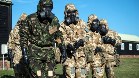 Countering chemical weapon threats is an enduring focus of the defence agenda (Crown Copyright).