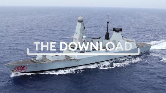 HMS Dragon joins RFA Lyme Bay alongside in Mombasa