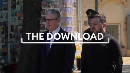 Starmer and Zelensky with Download graphic superimposed