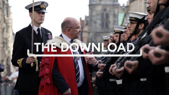 The crew of HMS Queen Elizabeth exercise the Freedom of Edinburgh