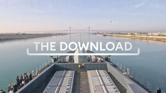 HMS Dragon transitions through the Suez Canal