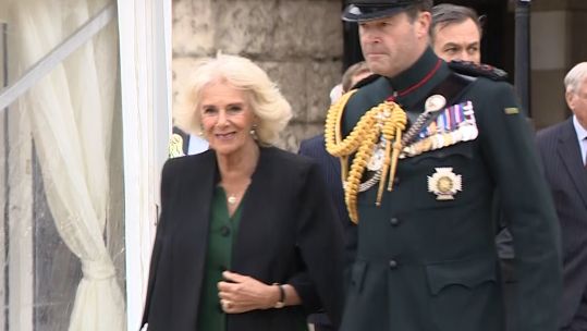 Duchess of Cornwall attends return of the Rifles Sounding Retreat