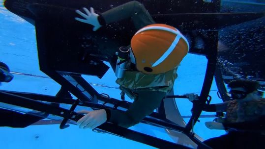 Dunker Underwater RNAS Yeovilton Apache Pilots Pool STASS 300123 CREDIT BFBS