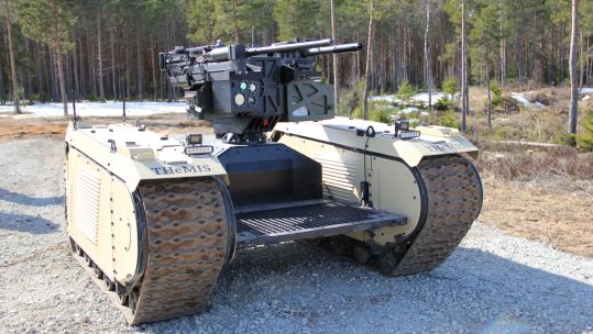 During EW Live Milrem Robotics deployed their THeMIS UGV equipped with ST Engineering’s ADDER DM remote weapon station 160419 CREDIT Business Wire.jpg
