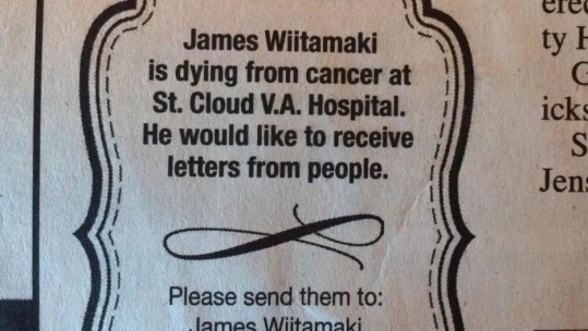 Dying US Veteran's Advert