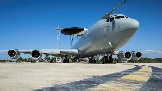 E-3D Sentry, or AWACS, at RAF Akrotiri flying in support of Defence Operations