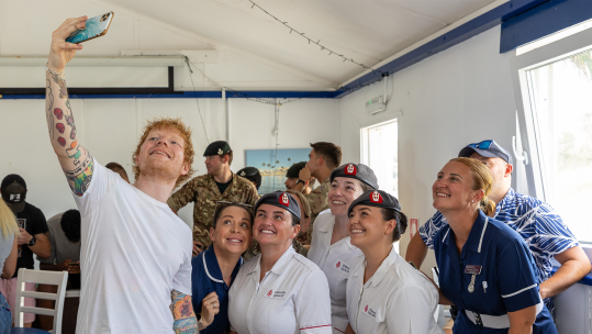 Ed Sheeran meeting British Armed Forces in Cyprus 100924 CREDIT British Forces Cyprus