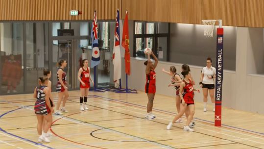 Ellie Nawale taking shot v Royal Navy for British Army Credit BFBS DATE 07032025.jpg