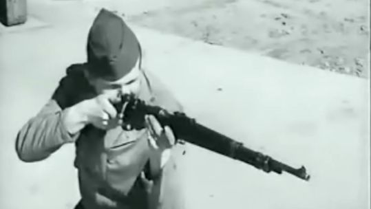 The US War Department instructional video 'Enemy Weapons - German Infantry Small Arms' showed how to use and disassemble German weapons in preparation for D-Day SCREENGRAB CREDIT US Army Signal Corps