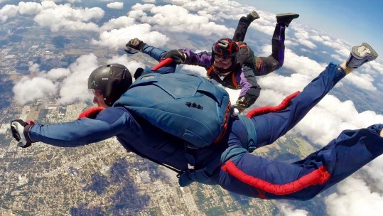 British soldiers take part in Exercise Fougasse Freefall in Tampa, Florida