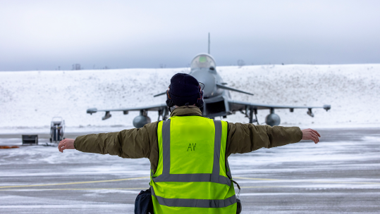Exercise Snow Rider tests the Typhoon's capability on icy Finnish runways