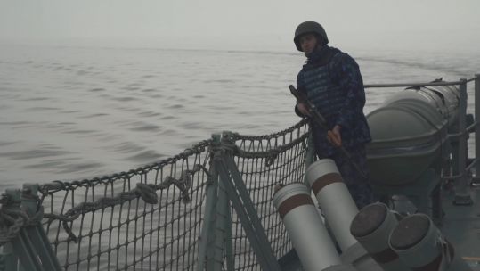 On-board the ROS Regele Ferdinand (Picture: NATO TV).