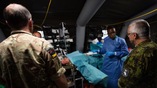 Co-operation between medics on Exercise Vigorous Warrior (Picture: MOD).
