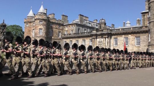 F Company The Scots Guards prepare for royal ceremonial duties.