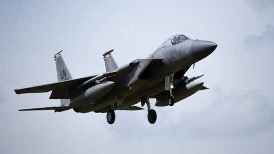 F-15C Eagle landing at RAF Lakenheath