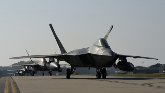 F-22 Raptors arrive at RAF Lakenheath (Picture: US Department of Defense).