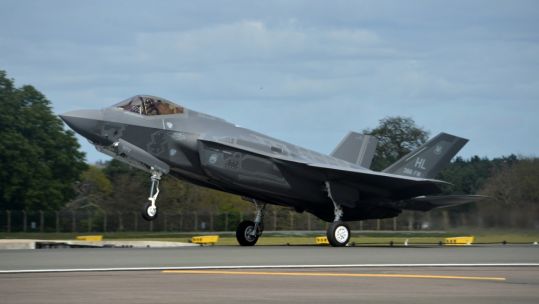 F-35A lands at RAF Lakenheath