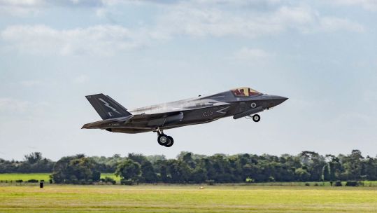 F-35B Lightning jet being operated by 809 Squadron in the first sortie operated by the Navy squadron 150724 CREDIT Royal Navy