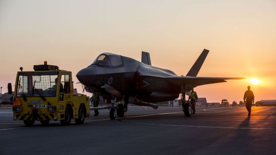F-35B taxiing on RAF Akrotiri runway (Picture: MOD).