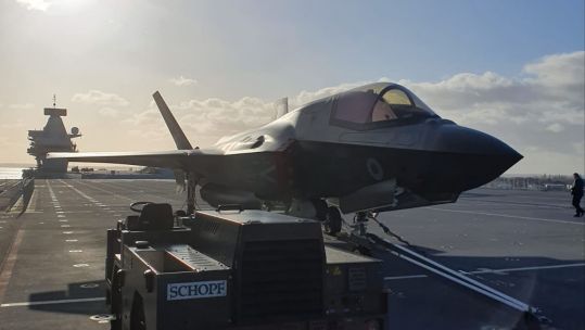 F35 on HMS QE Portsmouth pic 1 CREDIT Royal Navy.jpg 