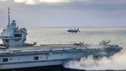F35B landing on HMS Queen Elizabeth on the coast of Norway during Nato command 09112023 CREDIT Royal Navy, Nato