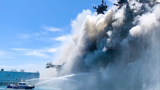 FIRE on USS Bonhomme Richard