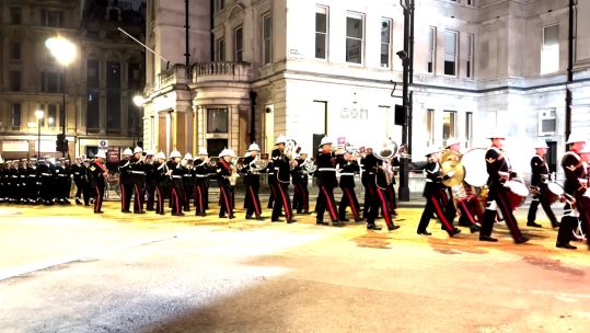 Hundreds took part in the pre-dawn rehearsal