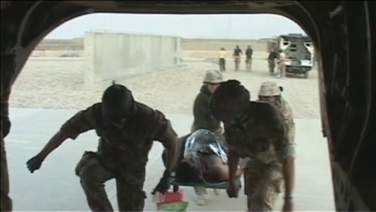 Medics treating wounded in Afghanistan