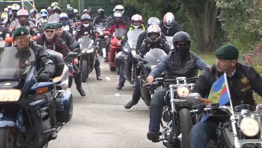Military motorcyclists at Mark Fincham funeral