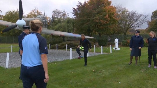 England's Lionesses Meet With RAF Women's Football Team
