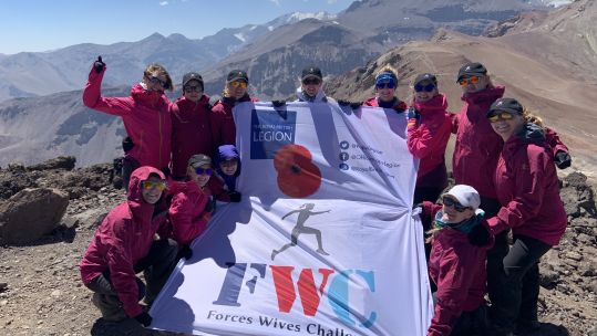 Forces Wives Challenge Team at 4100m height on Cerro La Parva, Chile