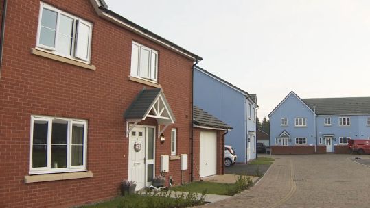 Family housing on military housing estate on Salisbury Plain, Wiltshire