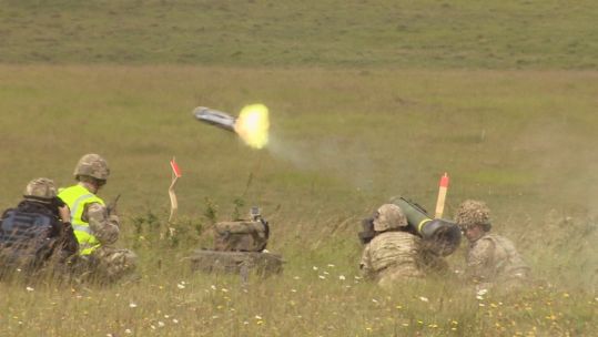 Firing the javelin on Salisbury Plain
