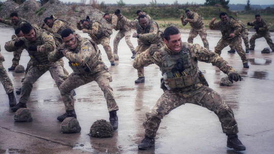 First Fusiliers perform Haka in Estonia on Fiji Day CREDIT FIRST FUSILIERS TWITTER 101023
