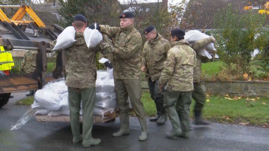 Flood relief efforts continue with Army in Doncaster Credit BFBS 14.11.19
