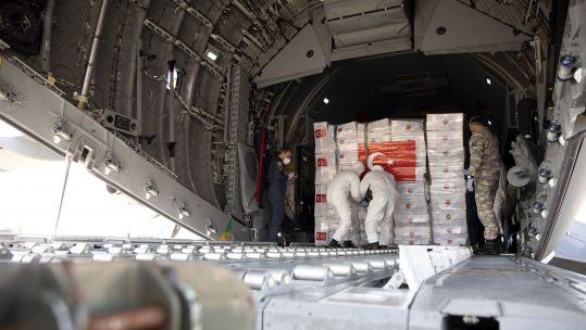 Cover image: RAF collects a PPE delivery from Turkey nearly two weeks ago (Picture: MOD).